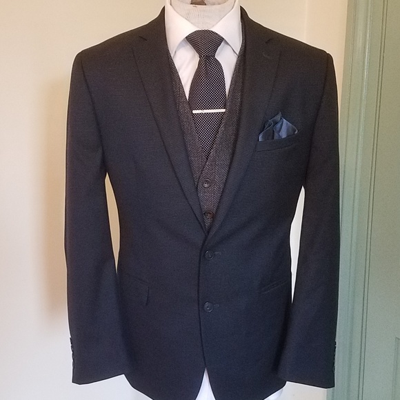 Van Heusen Slit-Fit Flex Houndstooth Blazer Coat - Picture 4 of 6